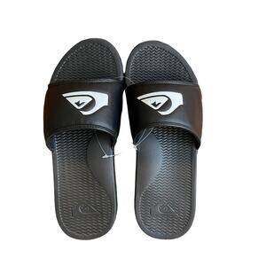 Quiksilver black beach slides sandals 8
